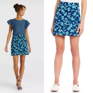 Draper James Blue Floral Mini Skirt